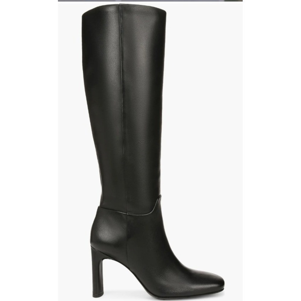 Franco Sarto Flexa Black WIDE CALF Tall Dress Boots Pointed Toe Block Heel 9 NIB